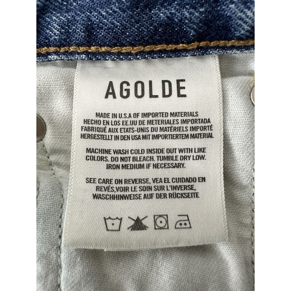 Agolde Women's High Rise Straight Denim Jeans Size 27 Blue Classic - Picture 5 of 9